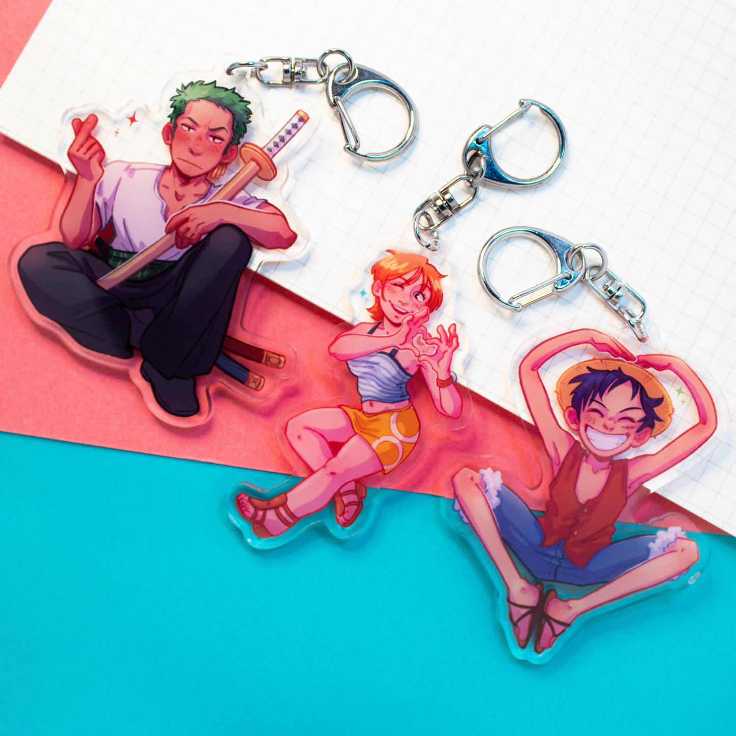 Fingerheart Strawhats Keychains