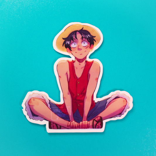 Criss Cross Applesauce Luffy Sticker